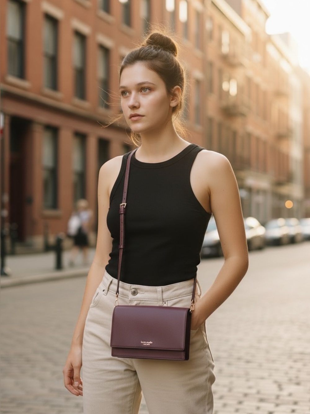 kate spade Plum Leather Crossbody Bag